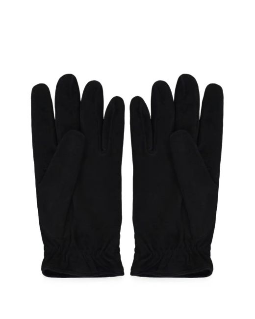 Moorer Black Quilted Elasticated-Cuff Gloves for men