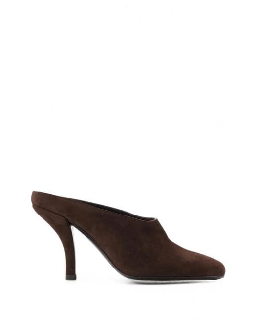 Totême Brown Contour Suede Mules