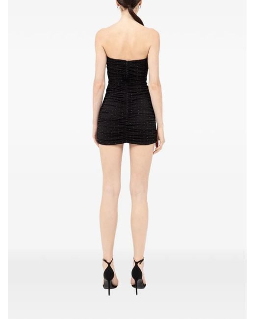 Nissa Black Floral-Appliqué Mini Dress