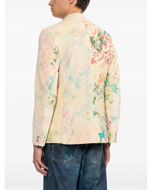 Junya Watanabe White Floral-Print Blazer for men