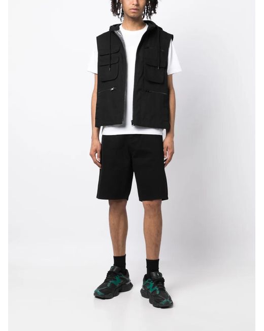 KENZO Black Logo-Patch Bermuda Shorts for men