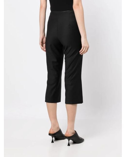 Matériel Black Wool Blend Cropped Trousers
