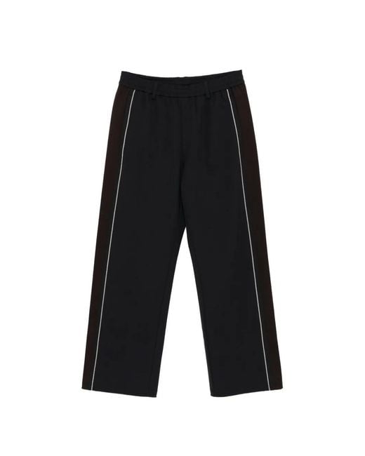 CROQUIS Black Straight Knitted Casual Trousers for men