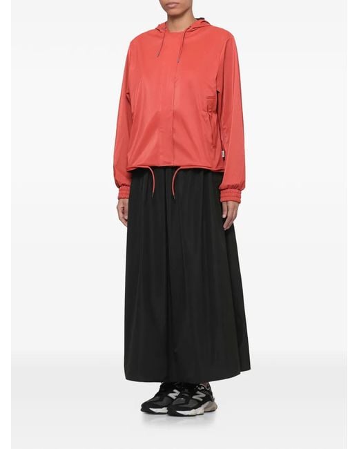 Rains Red Hooded Drawstring Jacket