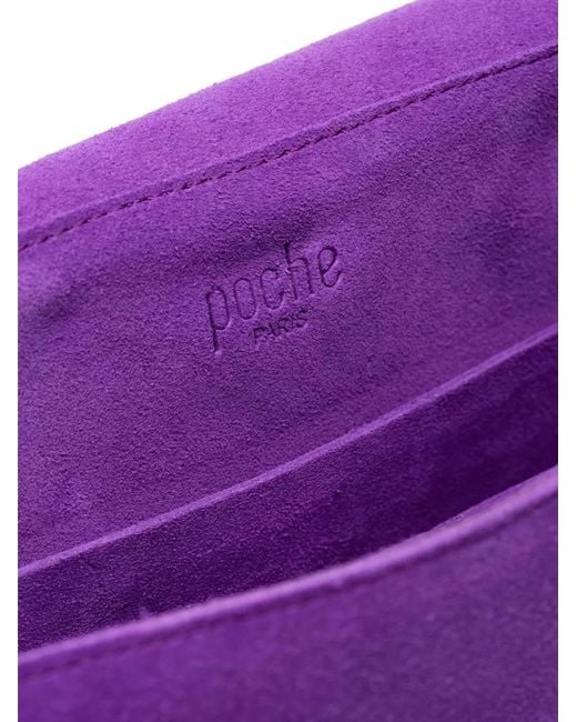 Poche Paris Purple Logo-Debossed Tote Bag