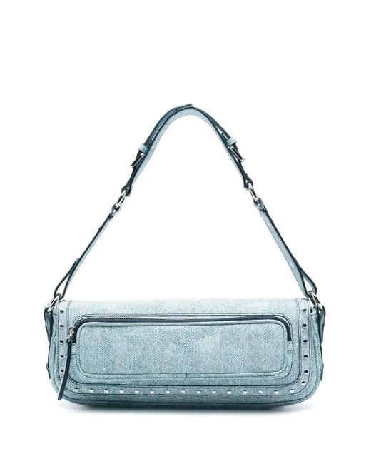 By Far Blue Maddy Studded Shoulder Bag