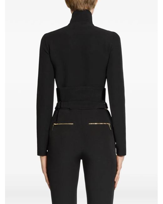 Elie Saab Black Cady Bodysuit
