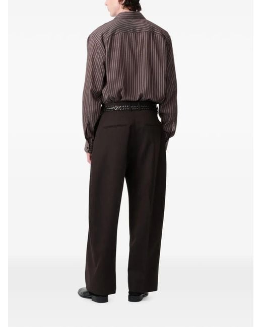 Studio Nicholson Black Fume Wide-Leg Trousers for men