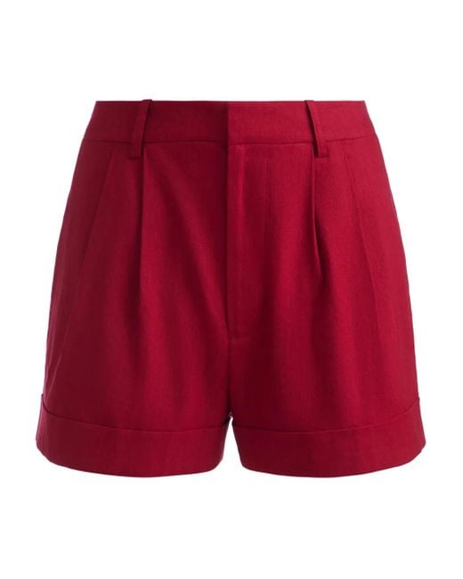 Alice + Olivia Red Conry Cuffed Shorts