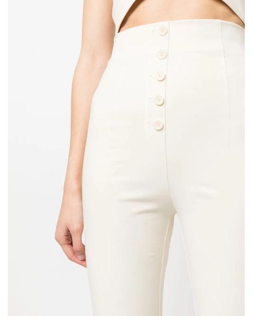 Philosophy Di Lorenzo Serafini White High-Waisted Stretch-Cotton Trousers