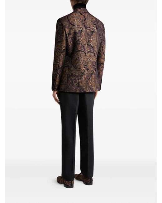 Etro Black Single-Breasted Blazer for men