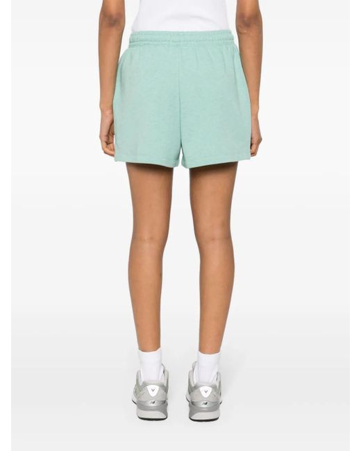 ROTATE BIRGER CHRISTENSEN Green Logo-Embroidered Mélange Shorts