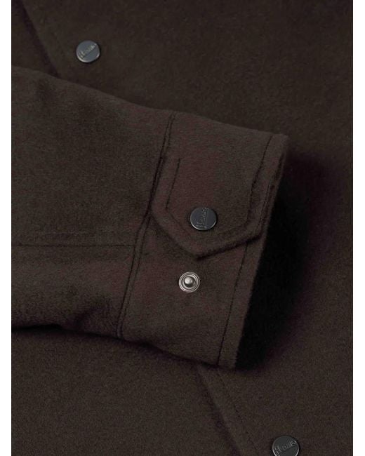 Herno Black Button-Up Shirt Jacket for men