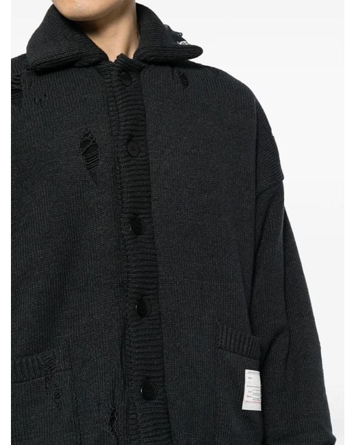Maison Mihara Yasuhiro Black Distressed Cardigan for men
