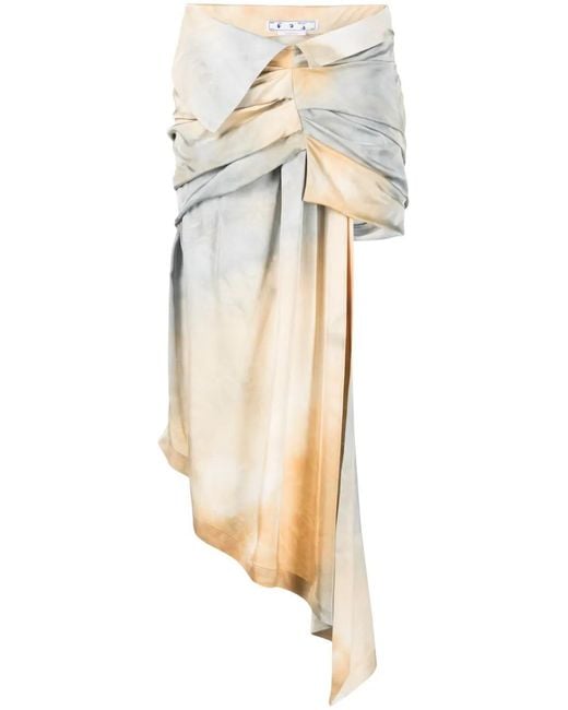 Off-White c/o Virgil Abloh White Tie-dye Asymmetric Skirt