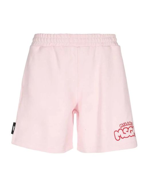 MSGM Shorts Met Elastische Tailleband in het Pink voor heren
