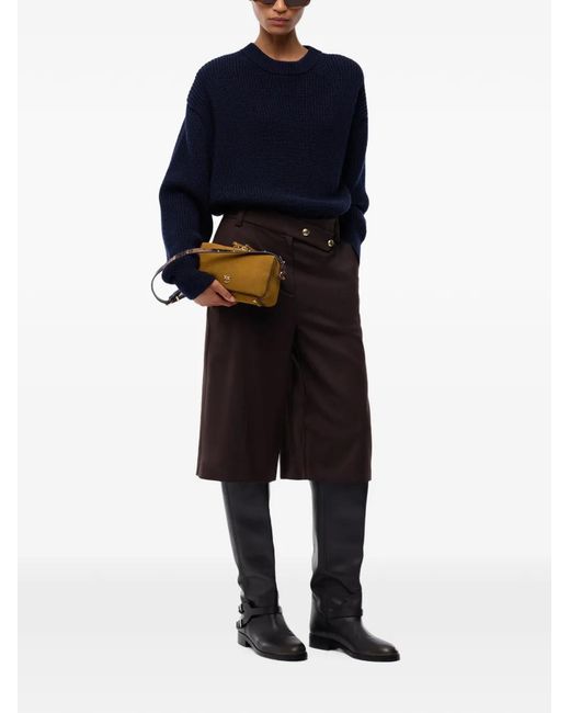 Pinko Gray Logo-Patch Pleated Trousers