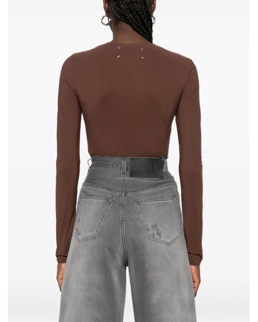 Maison Margiela Brown Technical Jersey Bodysuit