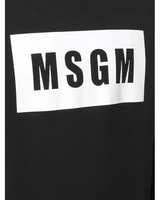 MSGM Black Logo-Print Sweatshirt for men