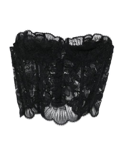 Ermanno Scervino レース コルセット トップ Black