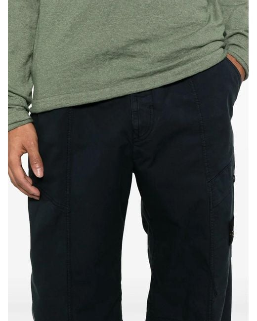 Stone Island Blue Twill Cargo Pants for men