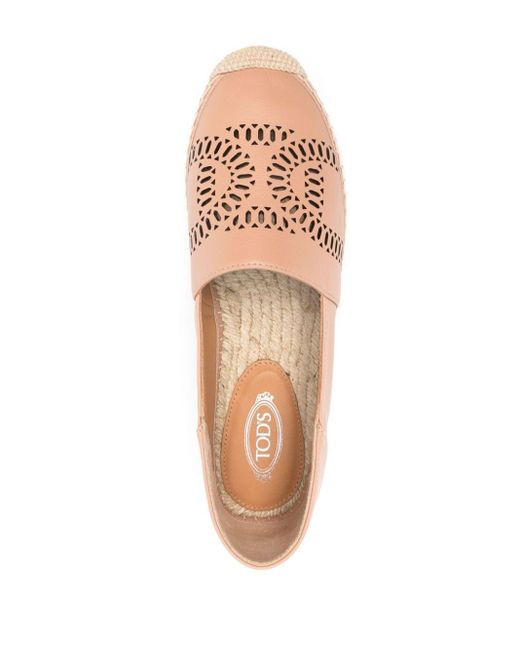 Tod's Pink Kate Leather Espadrilles