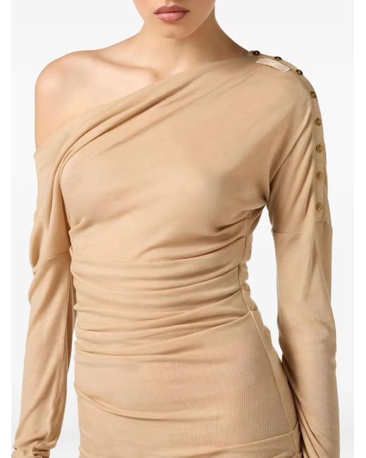 Elisabetta Franchi Natural Asymmetrisches Midikleid