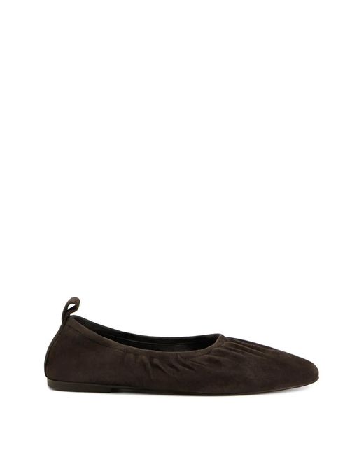 12 STOREEZ Black Suede Ballet Flats