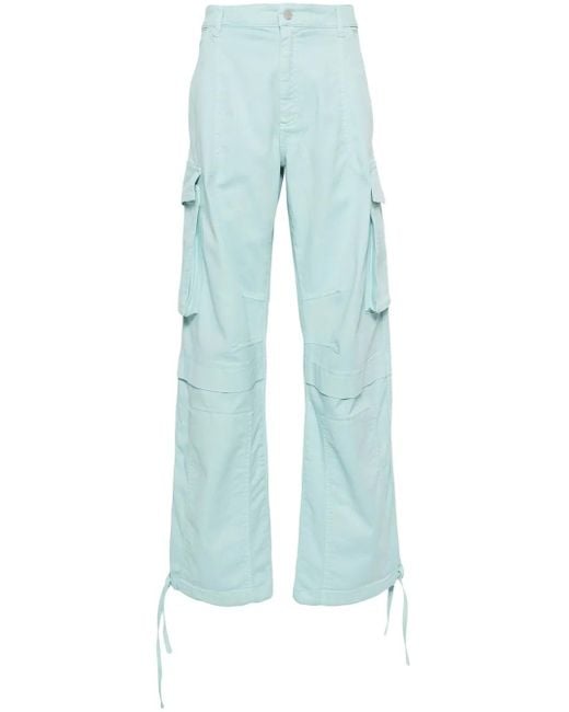 Moschino Blue Wide-Leg Cargo Trousers