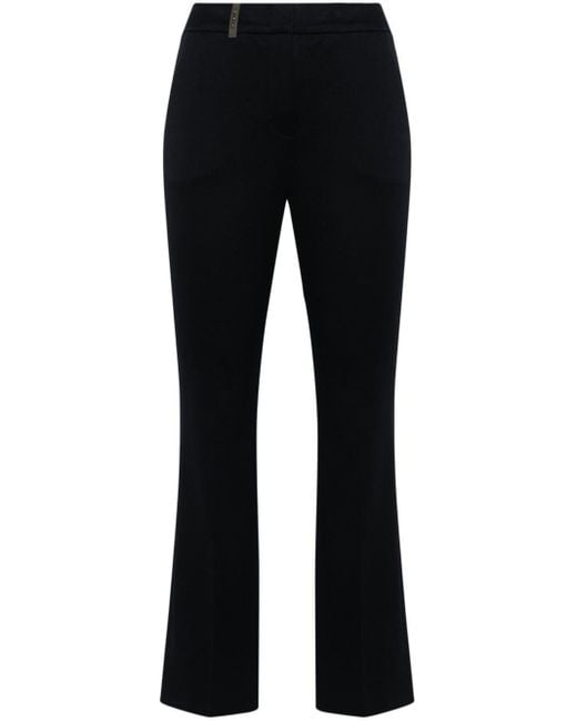 Peserico Black Ottoman Fine-ribbed Flared Trousers