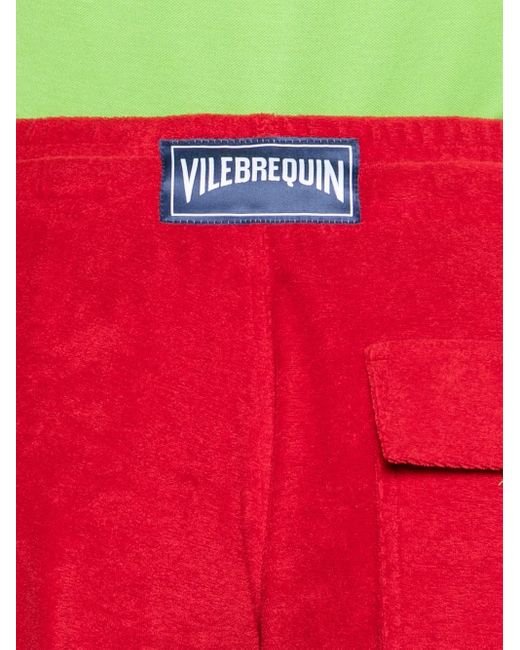 Vilebrequin Red Logo-Patch Towelling Shorts for men