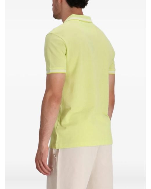 Boss Yellow Striped-Trim Polo Shirt for men