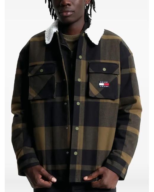 Tommy Hilfiger Black Check-Pattern Shirt Jacket for men