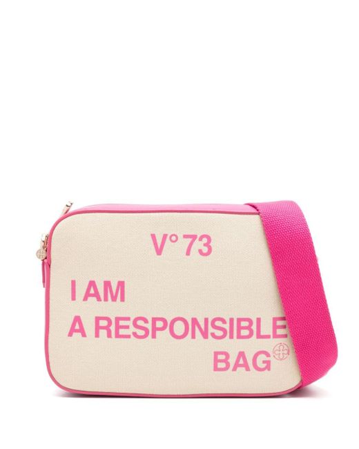 V73 Pink Responsibility Bis Canvas Tote Bag