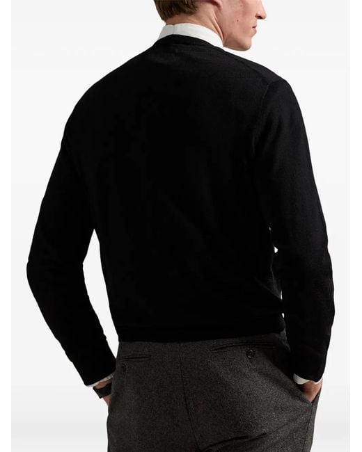 Polo Ralph Lauren Black V-Neck Sweater for men
