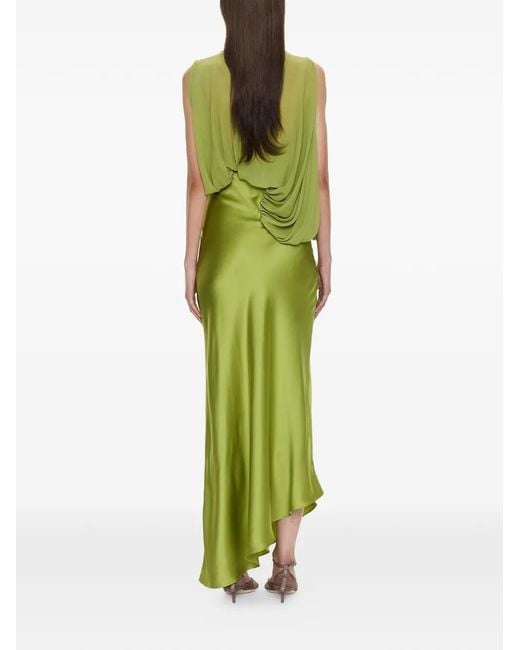 Christopher Esber Green Cumulus Draped Asymmetric Dress