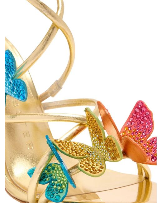 Sophia Webster Metallic Sandales Vanessa À Appliques Papillons
