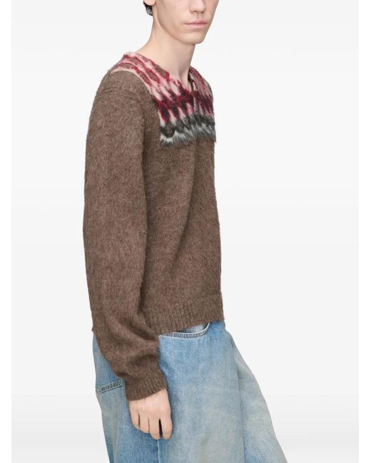 Maison Margiela Brown Brushed Pullover for men