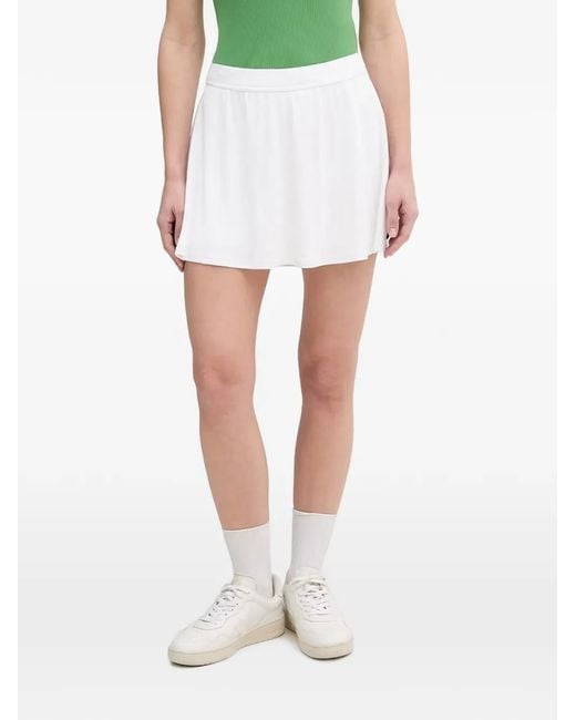 Lacoste White Logo-Patch A-Line Mini Skirt