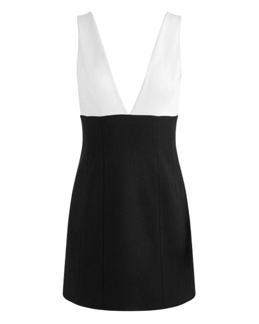 Alice + Olivia White Mandy Minikleid mit tiefem Ausschnitt