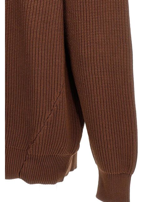 Hed Mayner Brown Ribbed Jumper for men