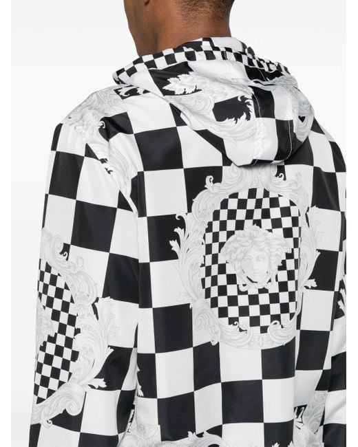 Versace Couture Kapuzenjacke mit Schachbrettmuster in Black für Herren