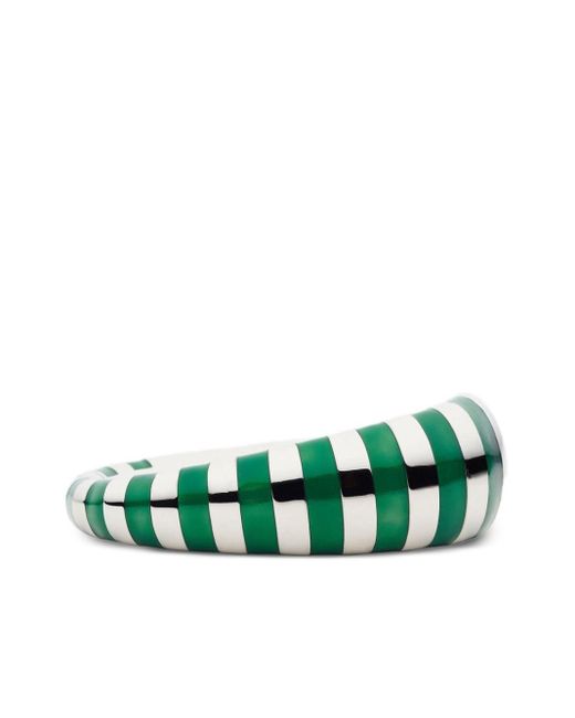 Ferragamo Green Enamel-striped Bracelet