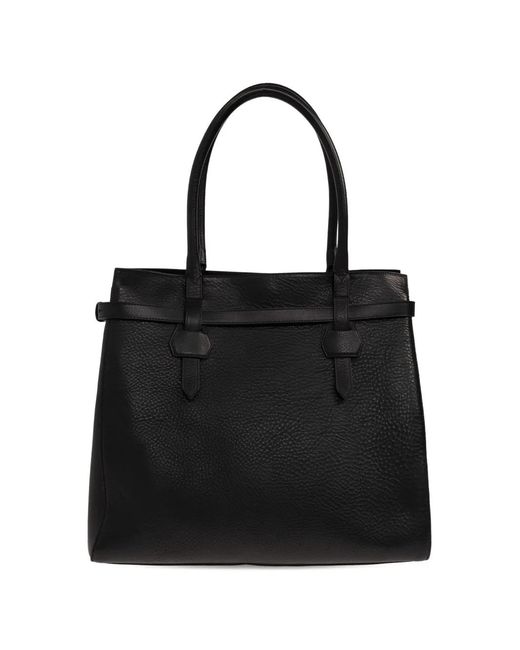 DSquared² Black Strap Leather Tote Bag