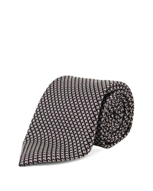 Tom Ford White Geometric-Pattern Tie for men