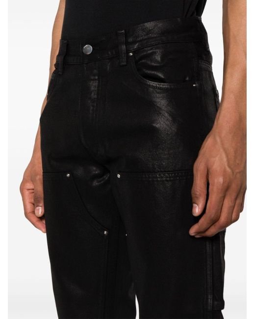 Amiri Black Mid-rise Straight-leg Trousers for men