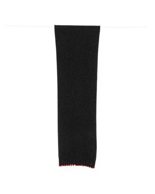 Uma Wang Black Distressed-Edge Cashmere Scarf for men