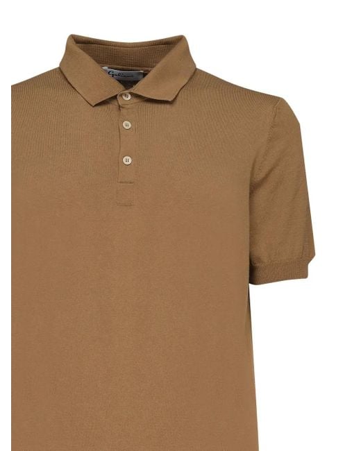 Galiana Brown Cotton Polo Shirt for men