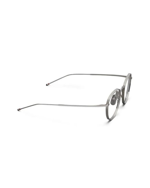 Thom Browne Metallic Round-Frame Titanium Glasses