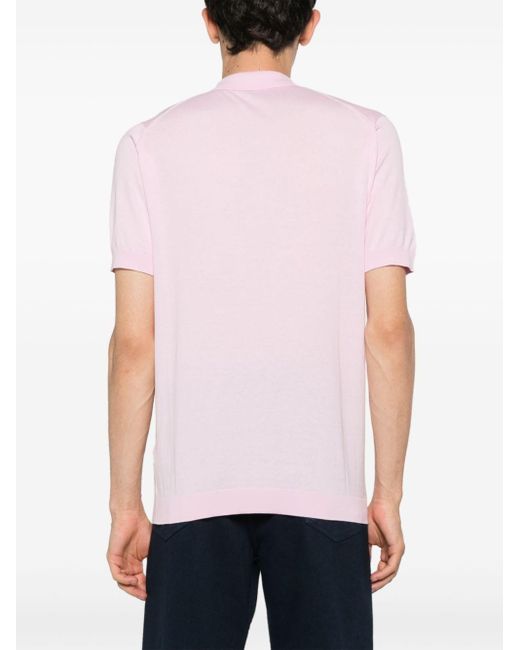 John Smedley Pink Adrian Cotton Polo Shirt for men
